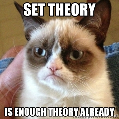 Grumpy Cat says: Set Theory / is enough theory already